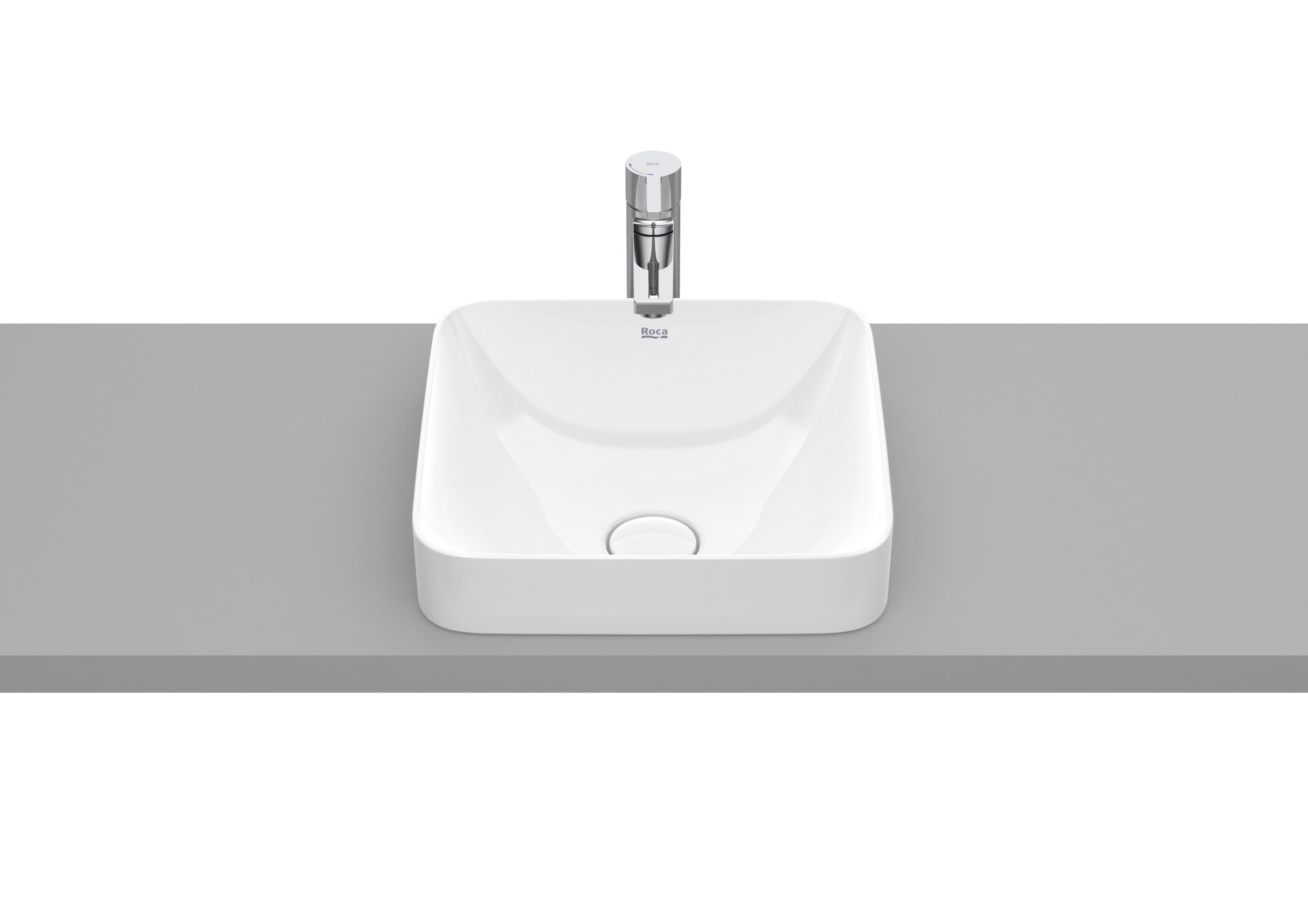 SQUARE - FINECERAMIC® Tezgah Üstü Gömme Lavabo - Görsel 1
