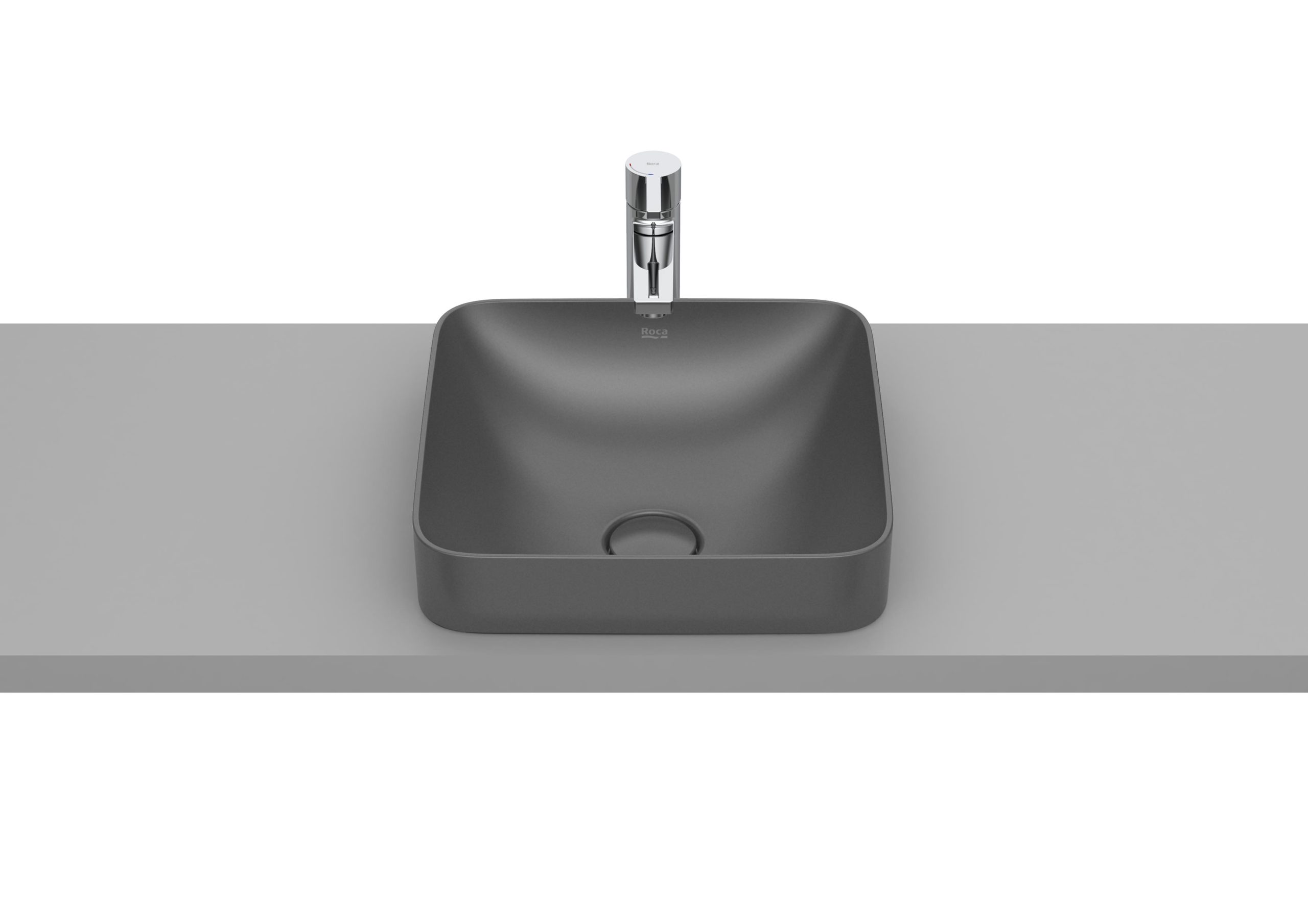 SQUARE - FINECERAMIC® Tezgah Üstü Gömme Lavabo - Görsel 4
